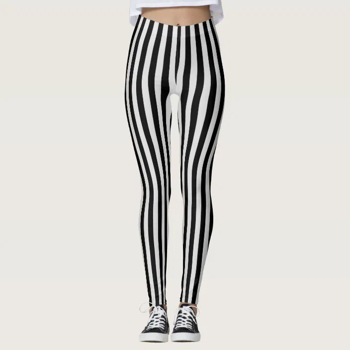 Black ☀ White Striped Leggings | Zazzle.com